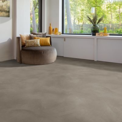 Sol Vinyle Textile Rénove - Envers gris - Béton lissé gris taupe - Rouleau de 4m x 20m