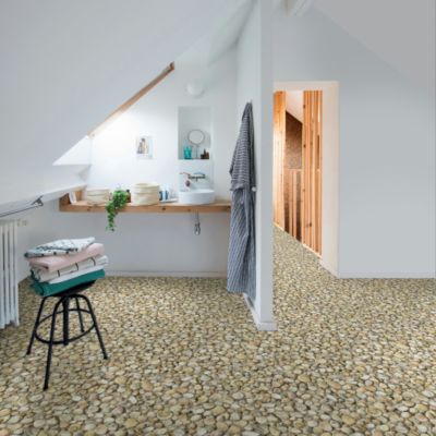 Sol Vinyle Textile - Relief 3D - Imprimé Coquillages - Rouleau de 2m x 22m