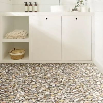 Sol Vinyle Textile - Relief 3D - Imprimé Coquillages - Rouleau de 2m x 22m
