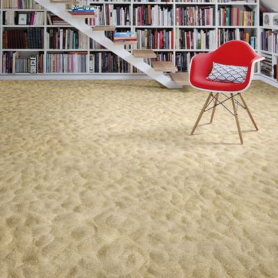 Sol Vinyle Textile - Relief 3D - Imprimé plage de sable - Rouleau de 4m x 5m