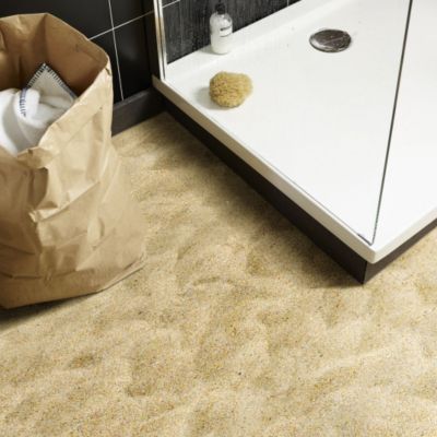 Sol Vinyle Textile - Relief 3D - Imprimé plage de sable - Rouleau de 4m x 5m