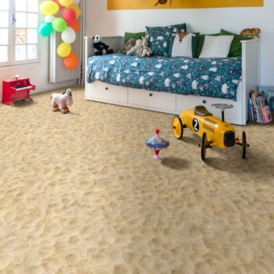 Sol Vinyle Textile - Relief 3D - Imprimé plage de sable - Rouleau de 4m x 5m