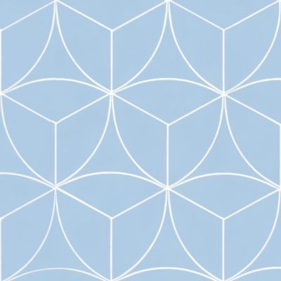 Sol vinyle Textile - Rosace géométrique bleue - 3m x 9m