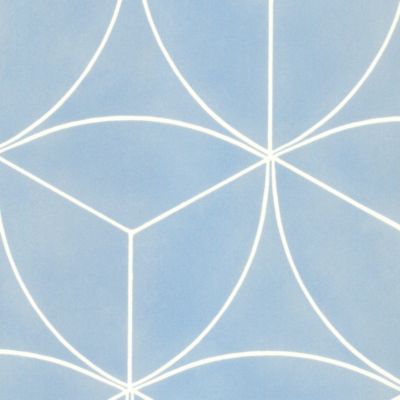 Sol vinyle Textile - Rosace géométrique bleue - 3m x 9m