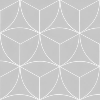 Sol vinyle Textile - Rosace géométrique grise - 2m x 13m
