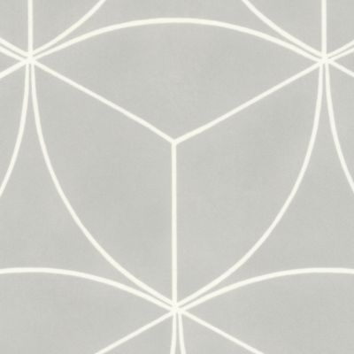 Sol vinyle Textile - Rosace géométrique grise - 2m x 13m