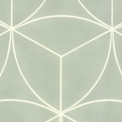 Sol vinyle Textile - Rosace géométrique vert d'eau - 4m x 21m