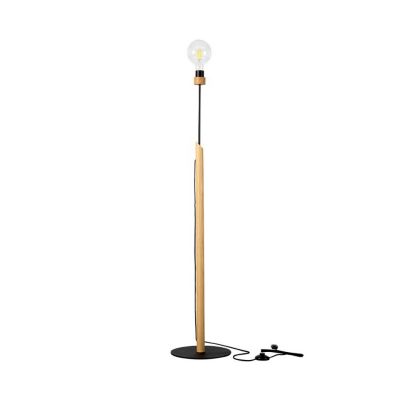 Solange Lampadaire 1xE27 Max.60W Chêne huilé/Métal Noir/Câble en Tissu Noir