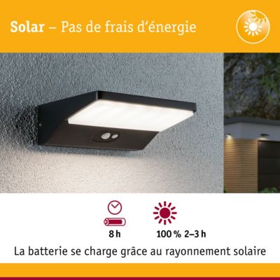 Solar Applique d'extérieur LED Ronas Détecteur de mouvement IP44 3000K 180lm Gris foncé