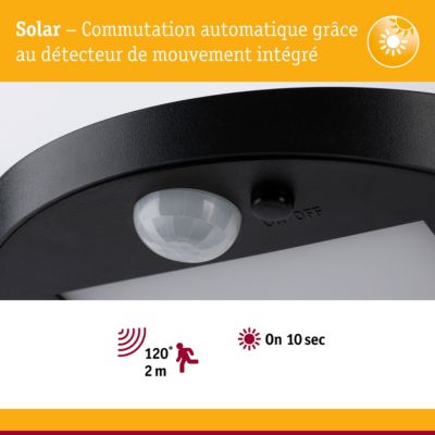 Solar Applique d'extérieur LED Ryse Détecteur de mouvement IP44 3000K 30lm Anthracite