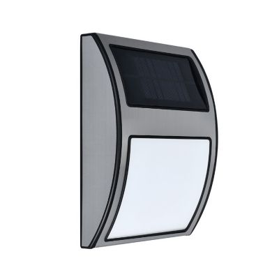 Solar House Number Applique Incl. 3x0,1W LED Métal Satiné/Matière Synthétique Blanc-Noir