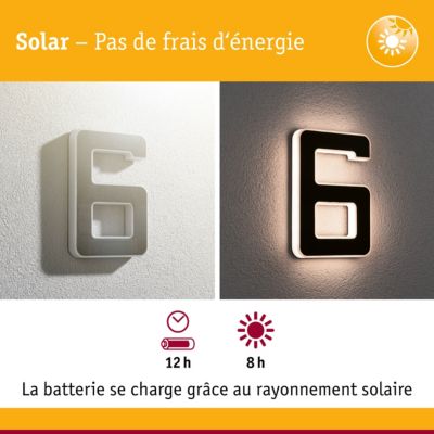 NUMERO DE MAISON,4--Panneau lumineux LED à énergie solaire, Lampes de
