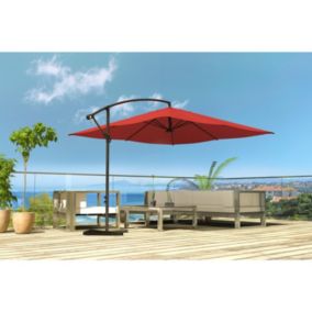 Solenzara à LED terracotta : Parasol à LED déporté 3x3m degrés SOLENZARA