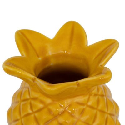 Soliflore ananas "Yuca" céramique H10cm- Blanc- Atmosphera
