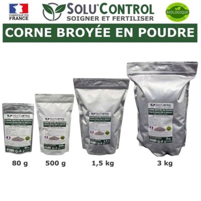 SOLU'CONTROL - 3 kg Corne Broyée Poudre - Formulation haute qualité Organo-Minerale - Engrais Azoté 100% Naturel