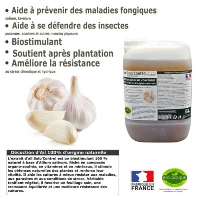 SOLU'CONTROL - Décoction d Ail- 5L Concentré UAB Biostimulant Aide à ...