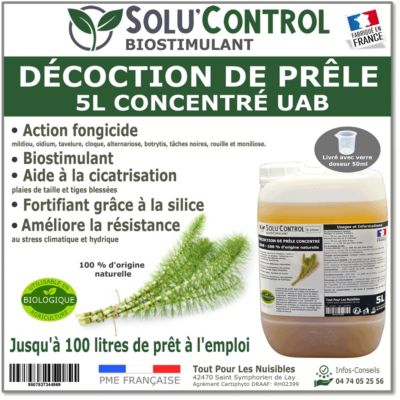 SOLU'CONTROL - Décoction de Prêle - 5 L Concentré - Action Antifongique Biostimulant - Aide à la Cicatrisation, Fortifiant