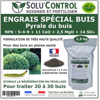 SOLU'CONTROL - Engrais Spécial Buis 1,5 kg - SoluControl - Formulation haute qualité Organo-Minerale