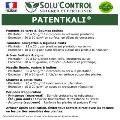 SOLU'CONTROL - PatentKali - Engrais potassique naturel - 500 g