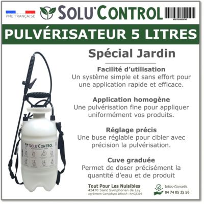 Solu'Control - Pulvérisateur 5 Litres - Spécial jardin