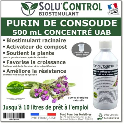 SOLU'CONTROL - Purin de Consoude - 500ml Concentré - Biostimulant Racinaire - Favorise la Croissance et la Floraison