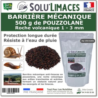 SOLU'LIMACES - POUZZOLANE 500 g - Barrière Anti Limaces, Escargots et autres gasteropodes