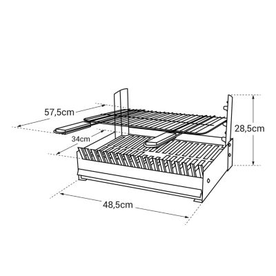 SOMAGIC - Barbecue au charbon de bois réglable en 3 hauteurs GRILLOIR - grilloir à poser