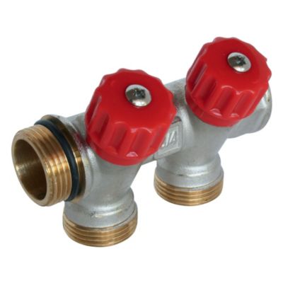 Somatherm For You - Collecteur de distribution 2 sorties, portée conique easy lock 3/4ek avec vannes