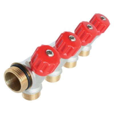 Somatherm For You - Collecteur de distribution 4 sorties à portée plate easy lock m15/21 avec vannes