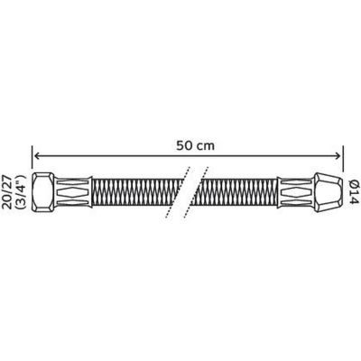 Somatherm For You - Flexible sanitaire - Raccord bicone tube cuivre diam 14 - Femelle 3/4  L: 500mm DN10