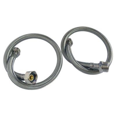 Somatherm For You - Lot de 2 flexibles sanitaires - Mâle 3/8  écrou tournant 3/8  - 500mm - DN8