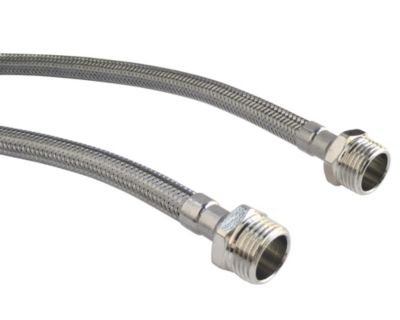 Somatherm For You - Lot de 2 flexibles sanitaires - Mâle 3/8  écrou tournant 3/8  - 500mm - DN8