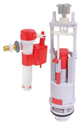 Somatherm For You - Mécanisme complet à double poussoir à étrier NF avec robinet réversible