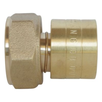 Somatherm For You - Raccord droit à glissement pour tube PER diam 16 - Ecrou-tournant F15/21 - lot de 10
