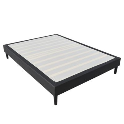 Sommier 120x190 cm - tapissier - déhoussable - housse lavable noir - pieds 20 cm - 2 x 13 lattes - montage rapide -