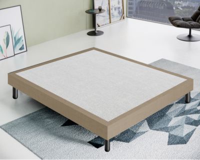 Sommier 160x190 Tapissier Déco Couleur Beige Resistant Jusqu'à 120 Kg Par Personne