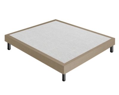 Sommier 160x190 Tapissier Déco Couleur Beige Resistant Jusqu'à 120 Kg Par Personne