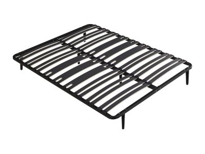 Sommier cadre à lattes 140 x 190 cm - 2 x 15 lattes - 3 zones soutien lombaire renforcé - Avec pied - Noir - CERRISI de YSMÉE