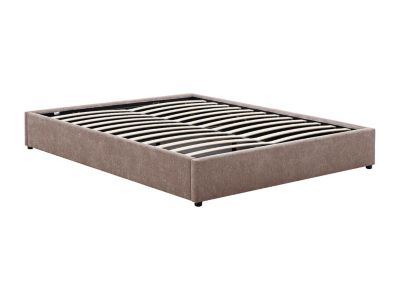 Sommier coffre 140 x 190 cm en tissu chenille - Taupe -  FIRMEO de YSMÉE