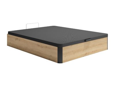 Sommier coffre 140 x 200 cm - Naturel clair et noir - NAMOSI de YSMÉE