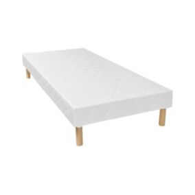 Sommier déco tapissier 90 x 190 cm 14 lattes multiplis - Blanc - PANACEA de YSMÉE