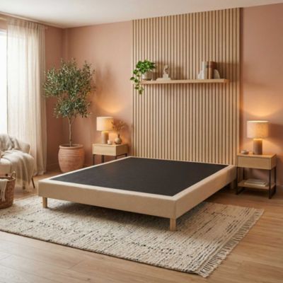 Sommier déco tapissier Beige 140x190