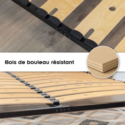 Sommier Ergonomique à Lattes Larges En Bouleau 180x200 Cm Sans Pieds