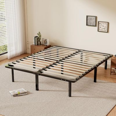 Sommier à Lattes 140x190 cm , Lit 2x14 Lattes,9 Pieds Inclus