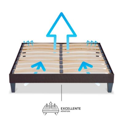 Sommier à Lattes Robuste 140x190 PROMO MATELAS - 20 Lattes, Bleu Nuit
