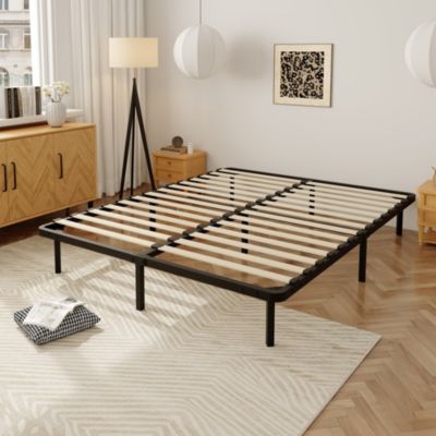 Sommier à Lattes sur Pieds,7 Pieds Inclus, Lit 2x14 Latte,160x200 CM