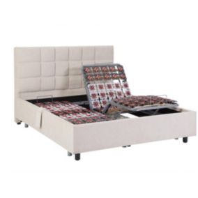 Sommier électrique de relaxation déco 2x48 plots - 2 x 70 x 190 cm - Tissu - Beige - PITUS de DREAMEA