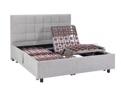 Sommier électrique de relaxation déco 2x48 plots - 2 x 70 x 190 cm - Tissu - Gris - PITUS de YSMÉE