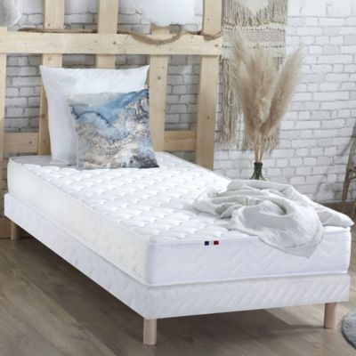 Sommier Tapissier a Lattes Blanc 90x190