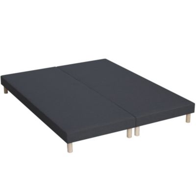 Sommier Tapissier a Lattes Gris Anthracite 2x80x200